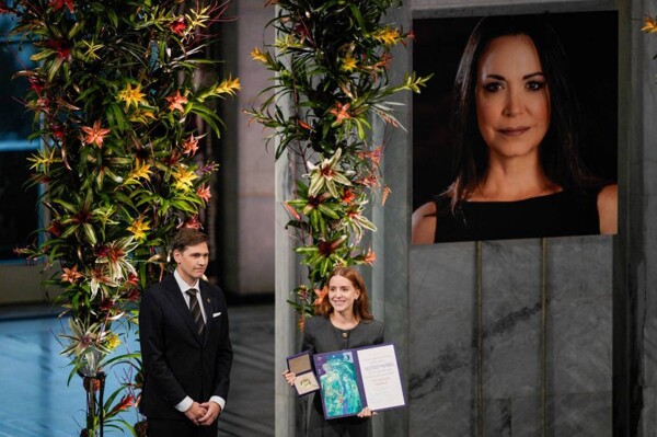 Daughter of Venezuelan Opposition Leader Receives Nobel Peace Prize