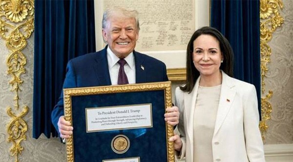 Venezuelan Opposition Leader Awards Her Nobel Prize to Trump
